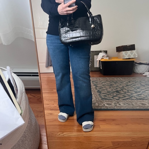 FURLA Croco Embossed Leather Handbag - Picture 10 of 10